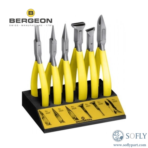 Bergeon 6283/6283-D 6 Pliers Set On Stand