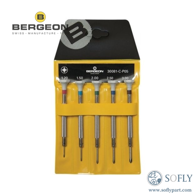 Bergeon 30081-C-P05 5 Screwdrivers Set
