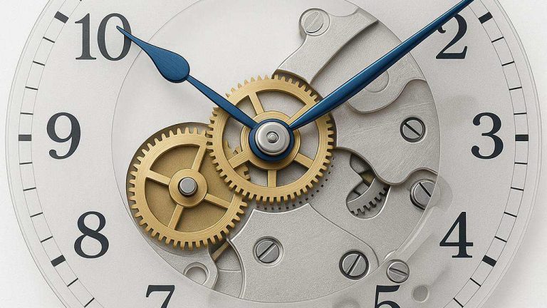 Dial Train and Hands in a white watch