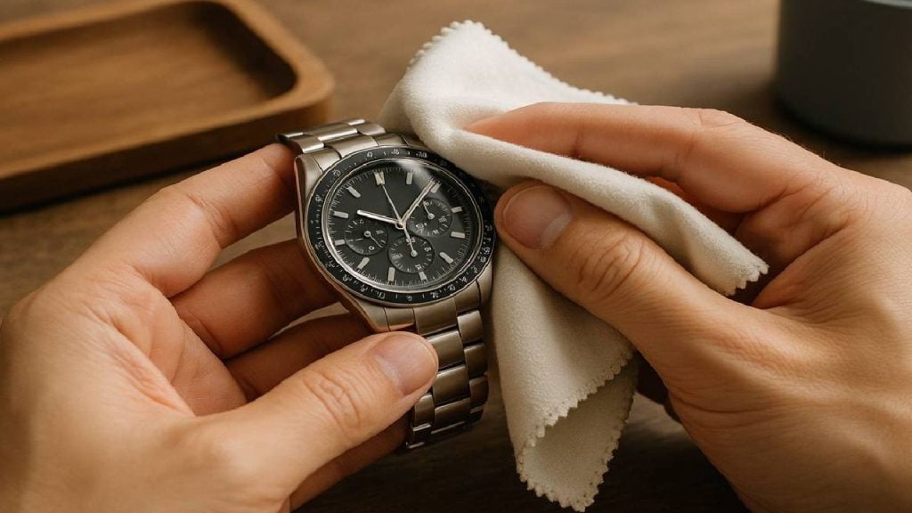 Wipe the watch case