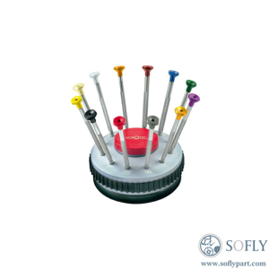Colorful Horotec screwdrivers in a holder