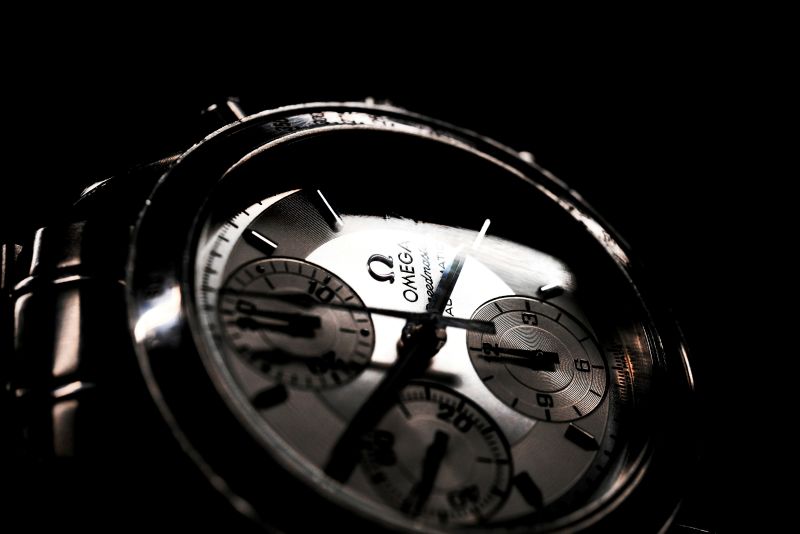 Close-up of an Omega watch