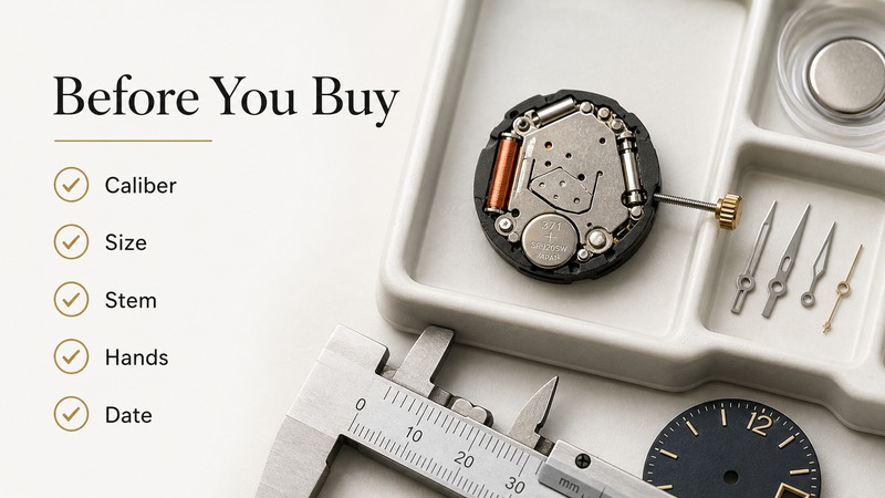 Checklist for buying watch movement components