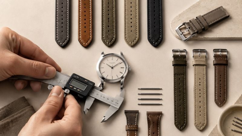 Measuring watch band sizes with options