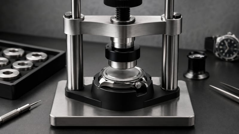 Tool for pressing watch case backs
